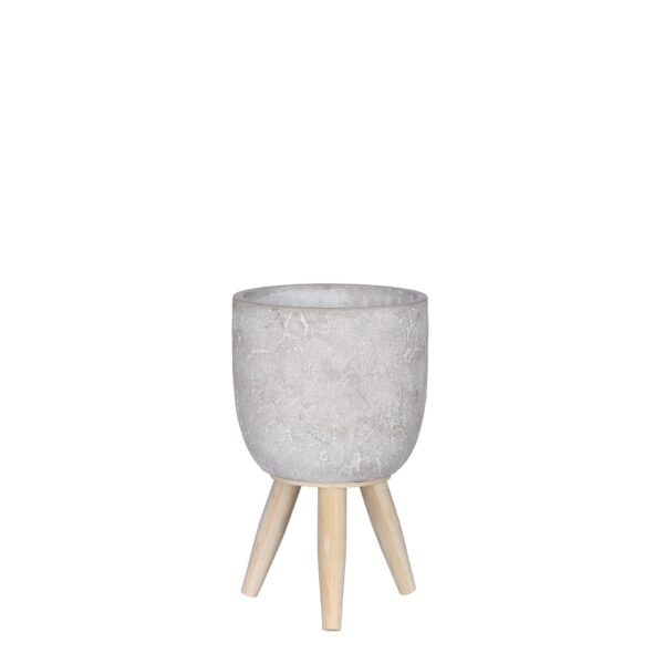 Jimmy tegla na postolju siva - h22,5xd14cm