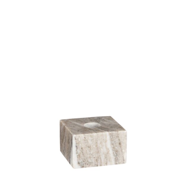 Svijećnjak mramor smeđa - l8xw8xh5cm