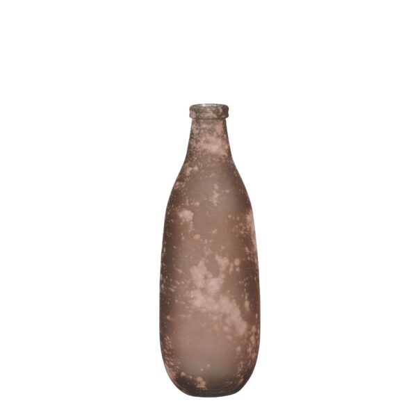 Pilar vaza recikl.staklo smeđa - h40xd15cm