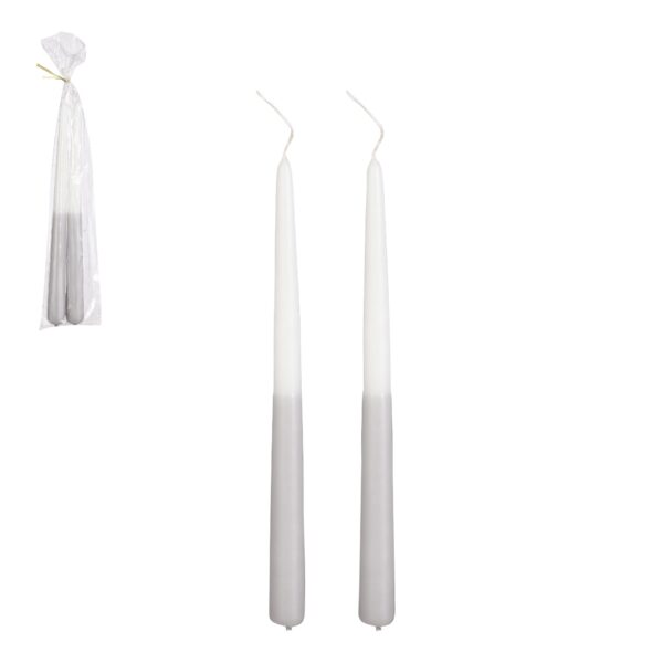 Dip-dye svijeća siva 2 KOM - h30xd2,2cm