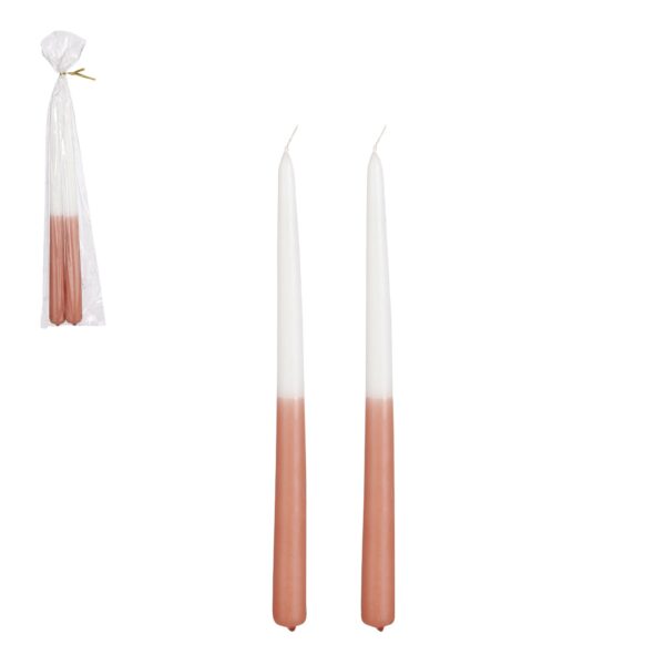 Dip-dye svijeća terra 2 KOM - h30xd2,2cm